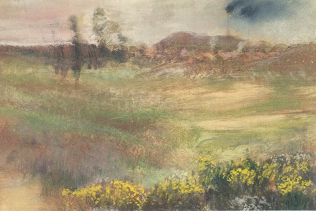 Landscape with Smokestacks, by Edgar Degas