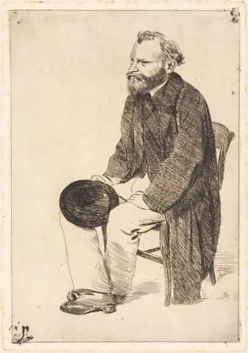 Manet Seated, Turned to the Left (Manet assis, tourné à gauche), by Edgar Degas