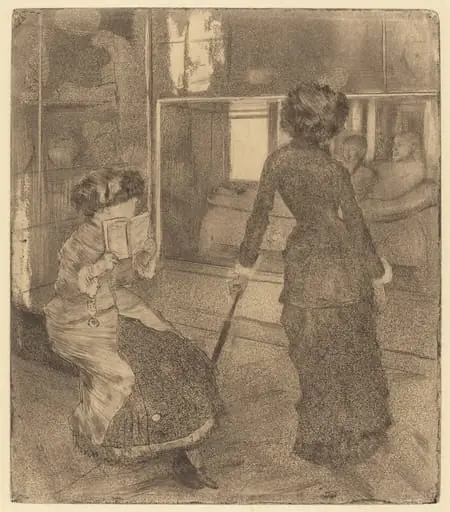 Mary Cassatt at the Louvre: The Etruscan Gallery, by Edgar Degas