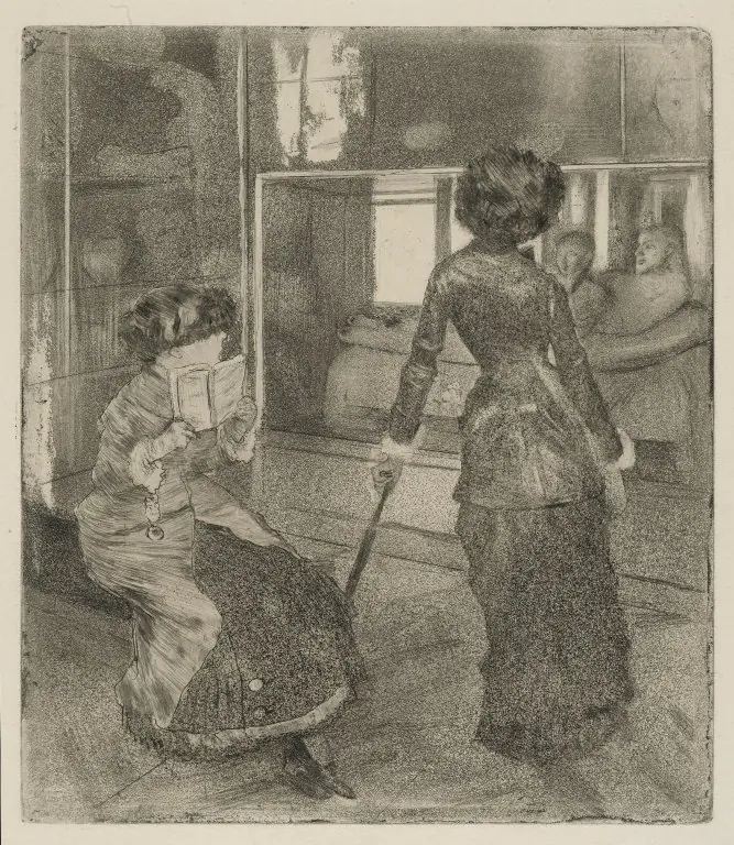 Mary Cassatt at the Louvre: The Etruscan Gallery, by Edgar Degas