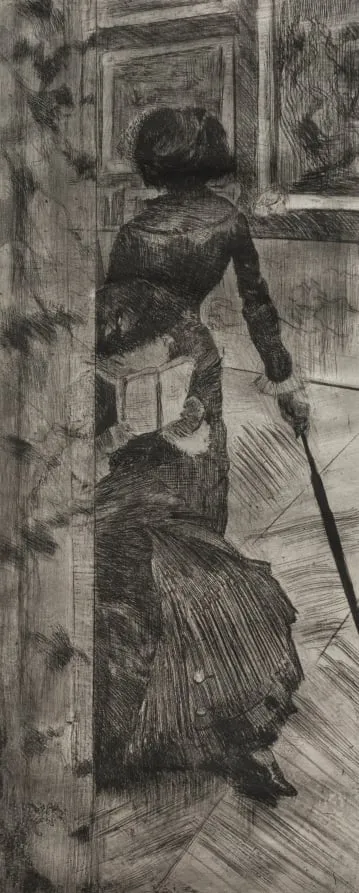 Mary Cassatt at the Louvre: The Paintings Gallery, by Edgar Degas, 1880