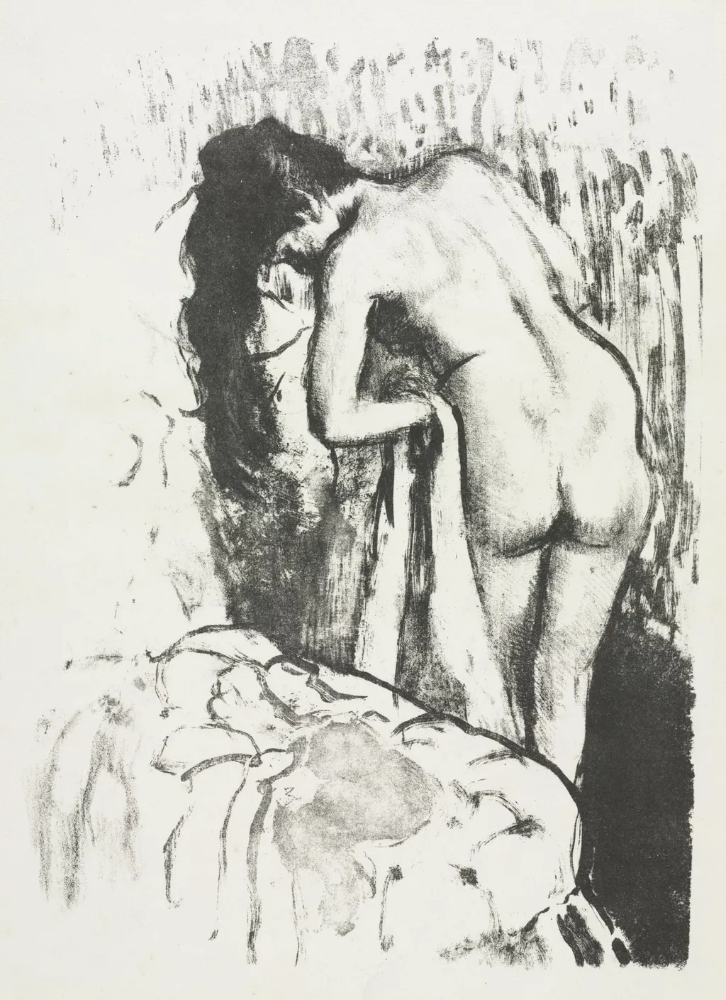 Nude Woman Standing, Drying Herself, by Edgar Degas, 1892