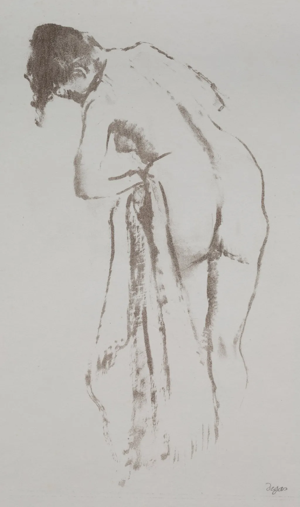 Nude Woman with Towel, Standing, by Edgar Degas, 1892