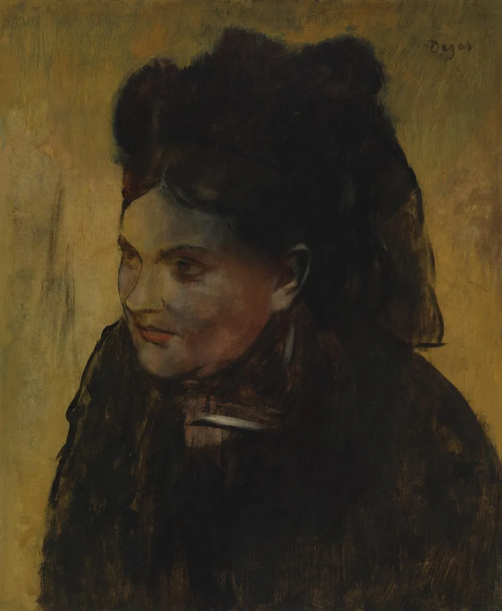Portrait of a woman, by Edgar Degas, oil, 1884