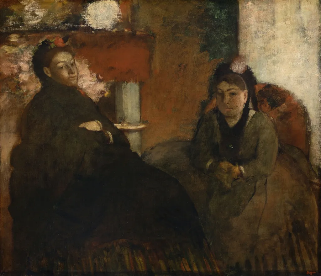 Portrait of Mme. Lisle and Mme Loubens, by Edgar Degas, oil, 1868