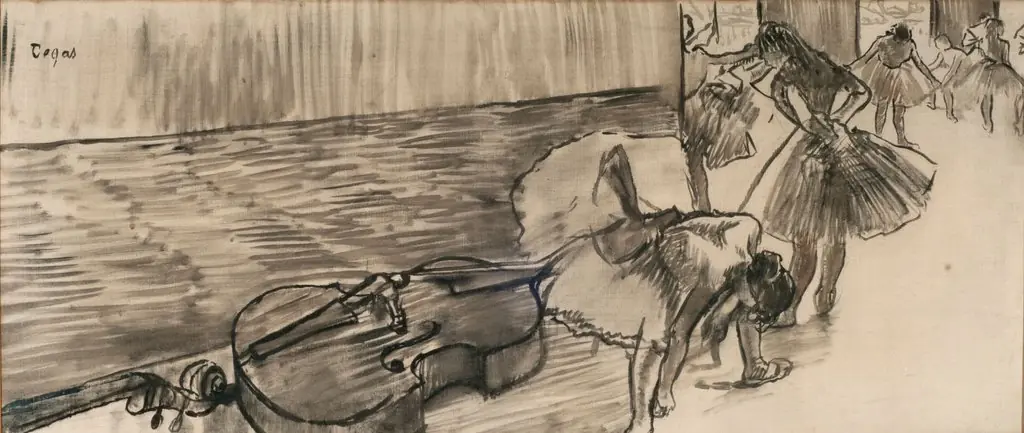 Preparatifs de Ballet (La Contre Basse) (Preparativos de Ballet El Contrabajo), by Edgar Degas