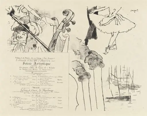 Program for the Soiree Artistique (Programme de la Soirée des anciens élèves du Lycée de Nantes), by Edgar Degas