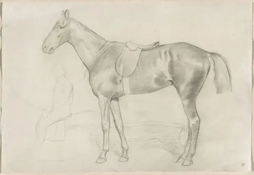 Saddled Horse with a Study of a Rider, by Edgar Degas