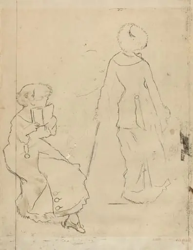 Study for "Mary Cassatt at the Louvre" [verso], by Edgar Degas