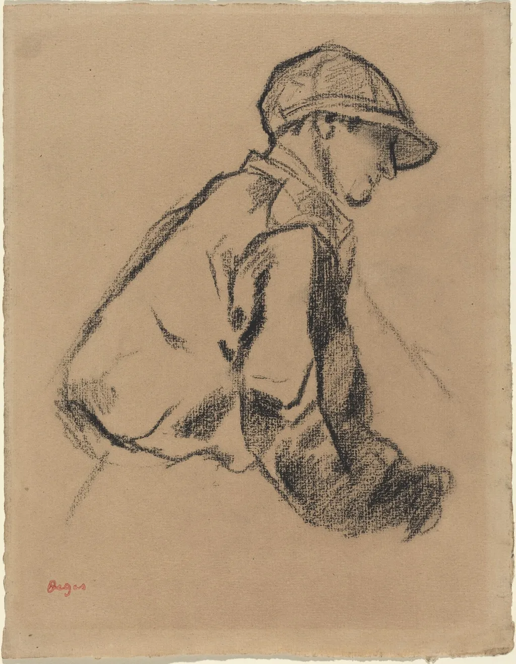 Study of a Jockey, by Edgar Degas, charcoal, 1884