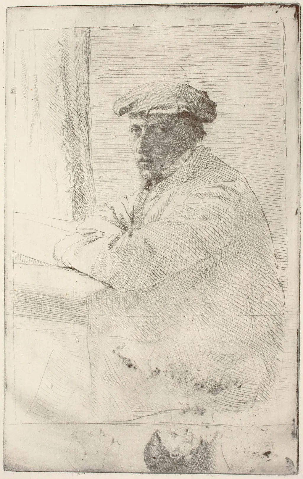 The Engraver Joseph Tourny (Le graveur Joseph Tourny), by Edgar Degas, ink, 1857