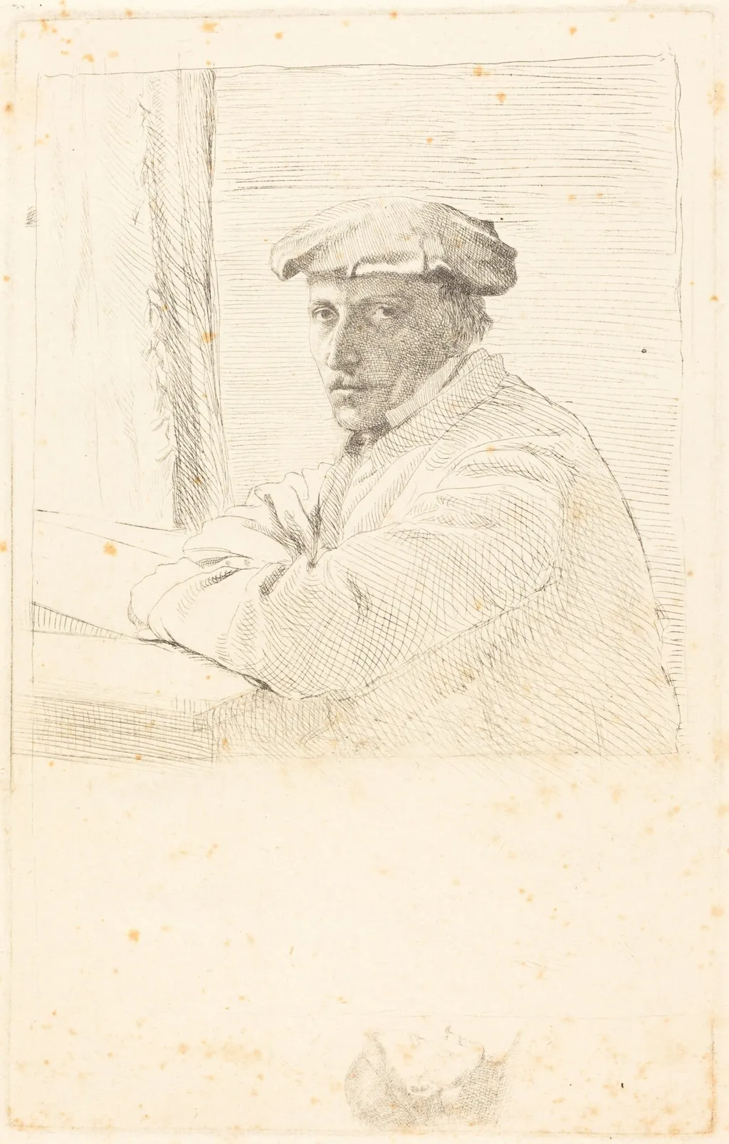 The Engraver Joseph Tourny (Le graveur Joseph Tourny), by Edgar Degas, ink, 1857