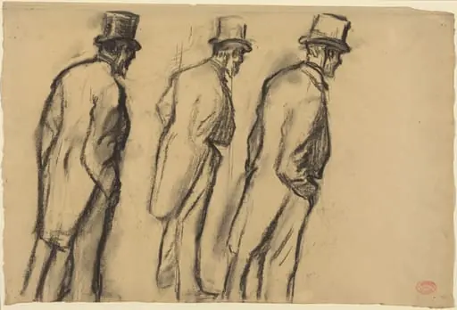 Three Studies of Ludovic Halévy Standing, by Edgar Degas