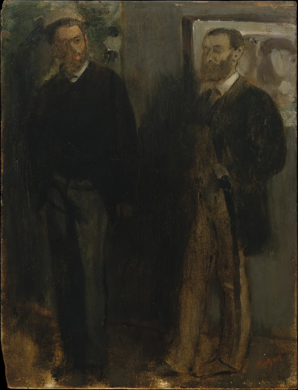 Two Men, by Edgar Degas, oil, 1865