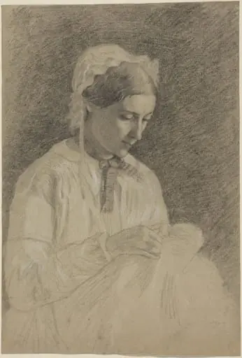Woman Embroidering, by Edgar Degas