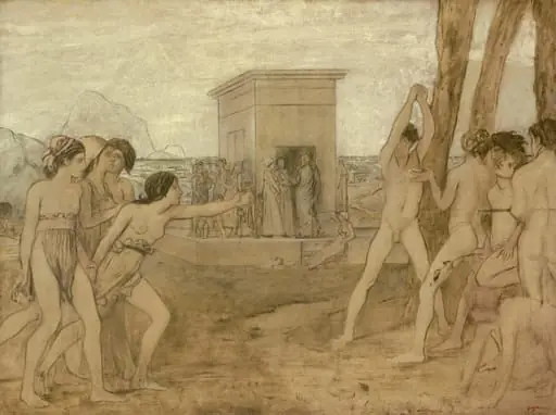 Young Spartan Girls Challenging Boys, by Edgar Degas