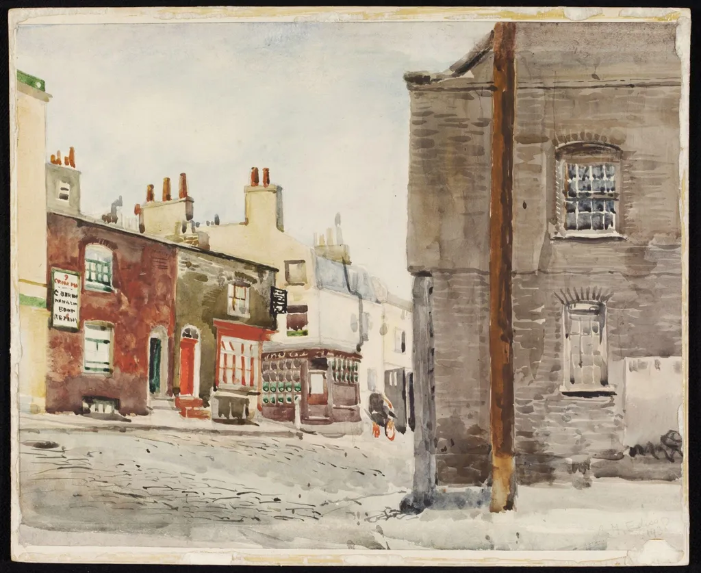 Groom Place, Westminster, by Ediss, watercolor, 1938
