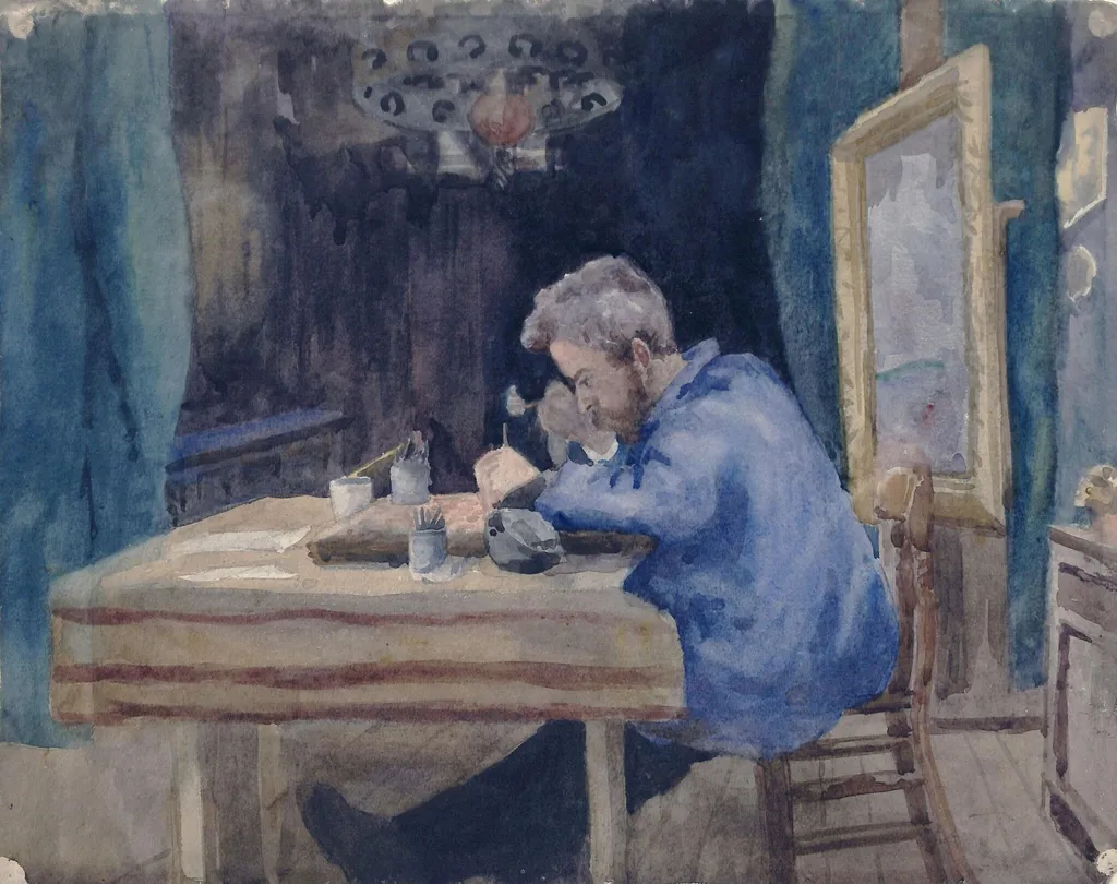 Nelson Dawson at Work, by Edith Brearey Dawson, watercolor, 1893