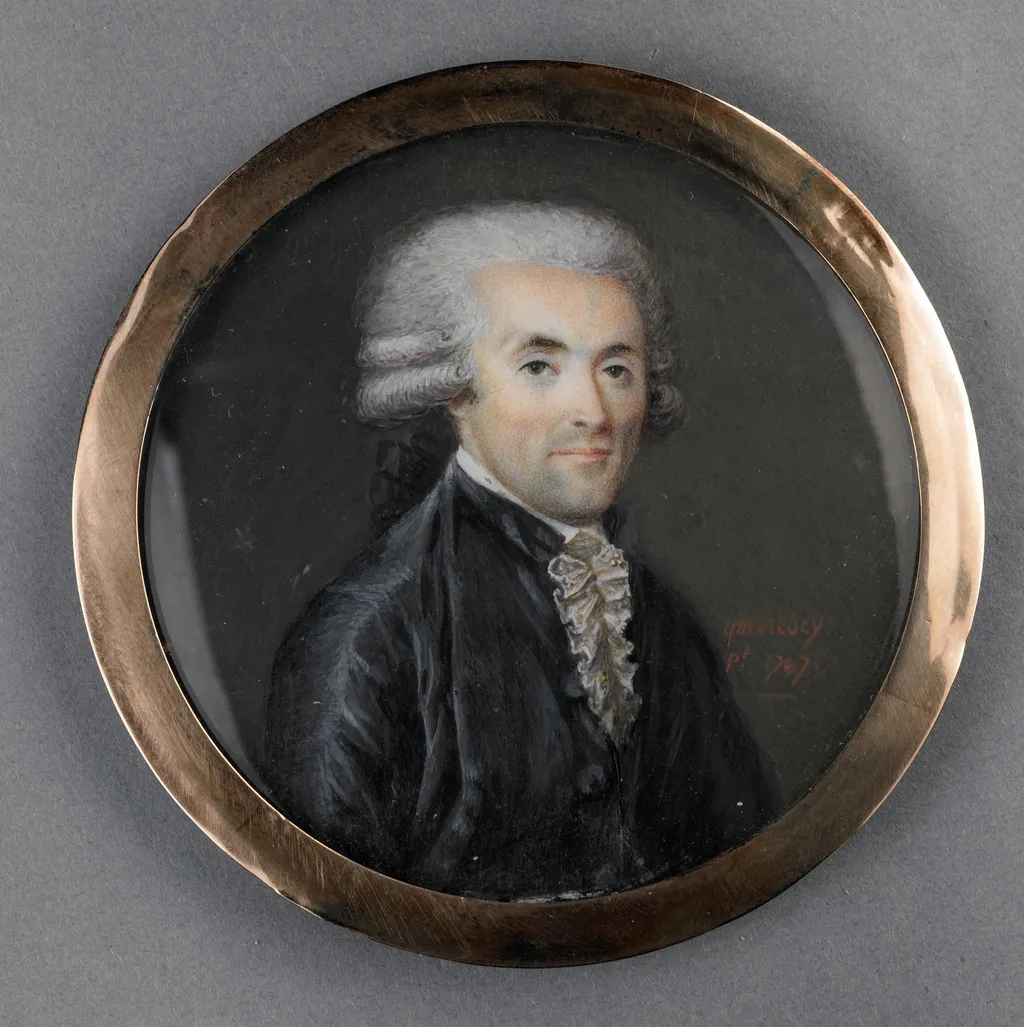 Portrait of a man on ivory, by Edme Quenedey des Ricets, ivory, 1794