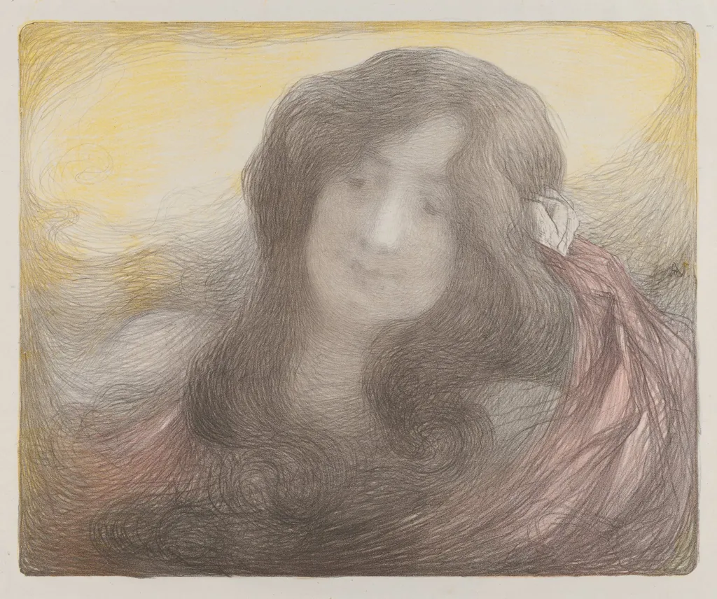 Girl with Long Hair, by Edmond Aman-Jean, 1898