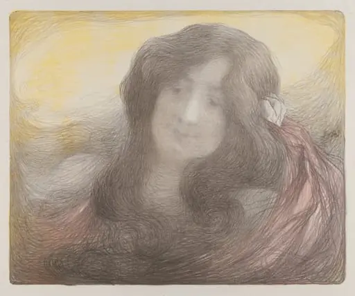 Girl with Long Hair, by Edmond Aman-Jean