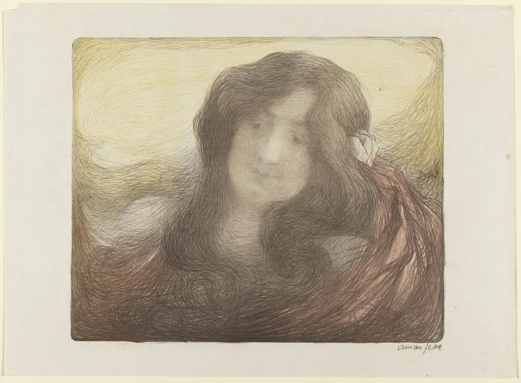 Untitled, by Edmond Aman-Jean, ink, 1898