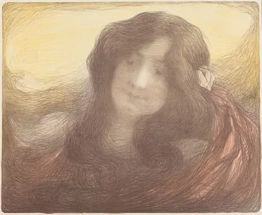 Young Woman with Long Hair, by Edmond Aman-Jean