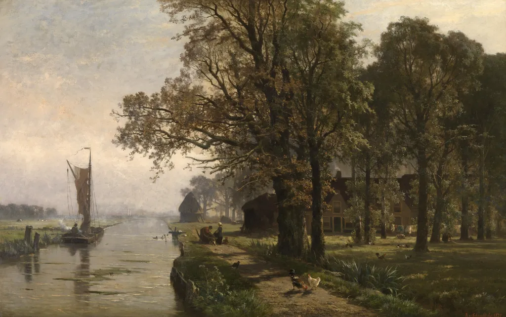 Souvenir of Gouda, by Edmond de Schampheleer, oil, 1890