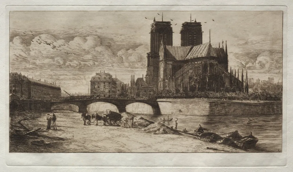L'Abside de Notre Dame de Paris, by Edmond Gosselin, 1881