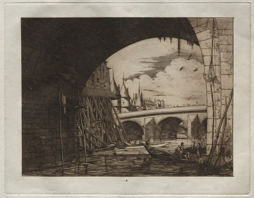 L'Arch du Pont Notre Dame, by Edmond Gosselin, 1881