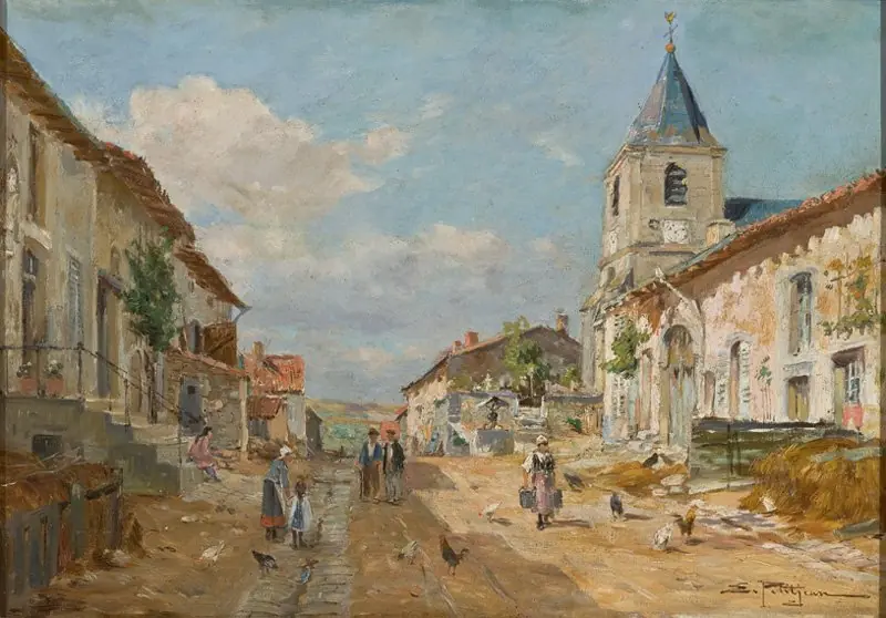 Street of a Village, by Edmond Marie Petitjean