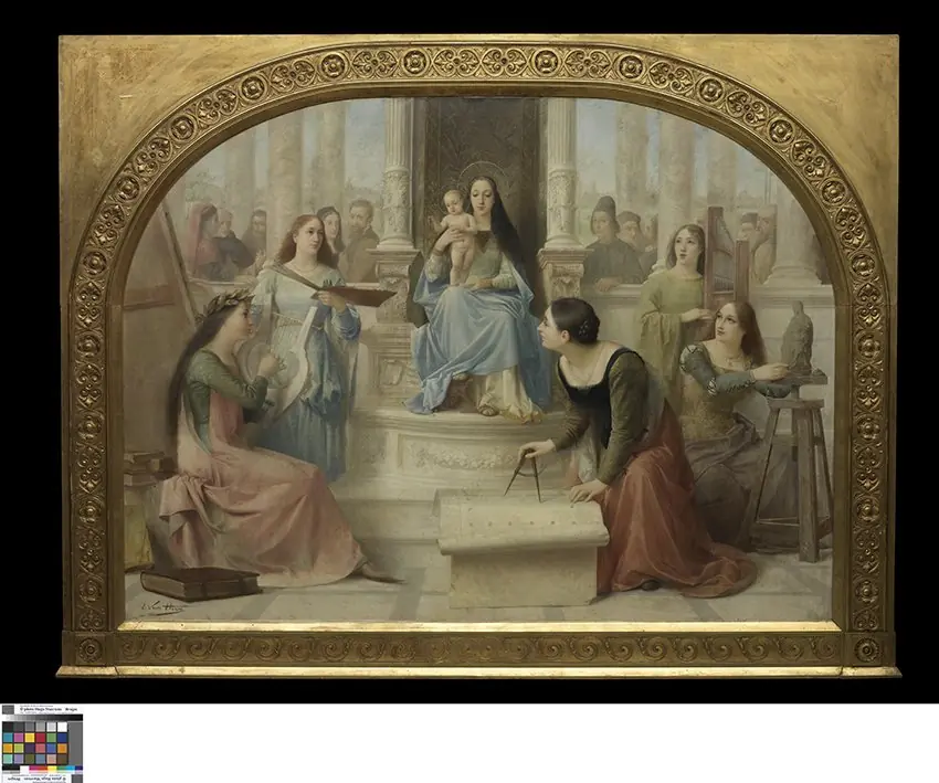 The Virgin inspires the Arts, by Edmond Van Hove