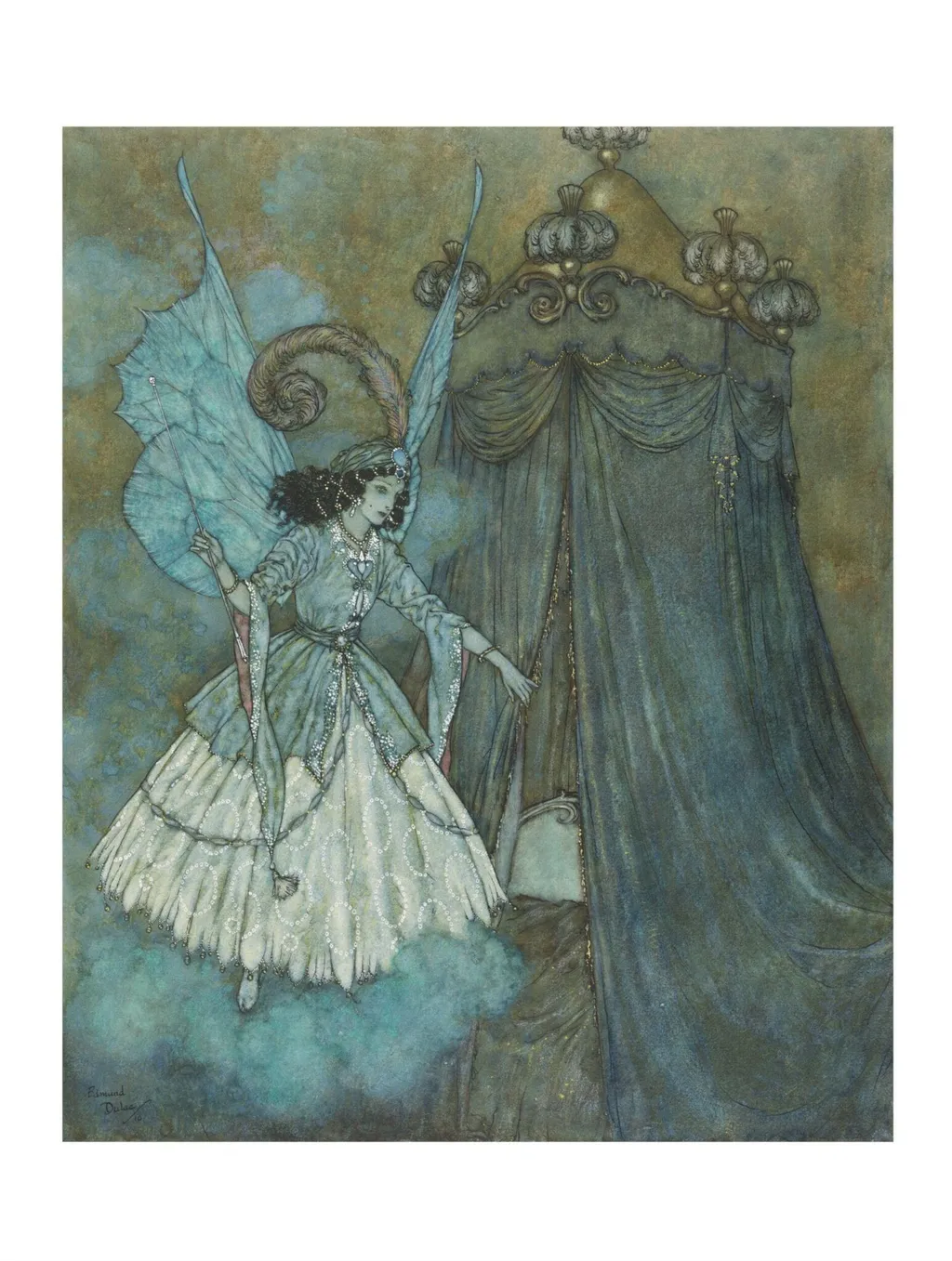 Illustration to 'Beauty and the Beast', by Edmund Dulac, watercolor, 1910