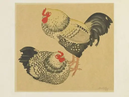 Two chickens, by Edmund Dulac