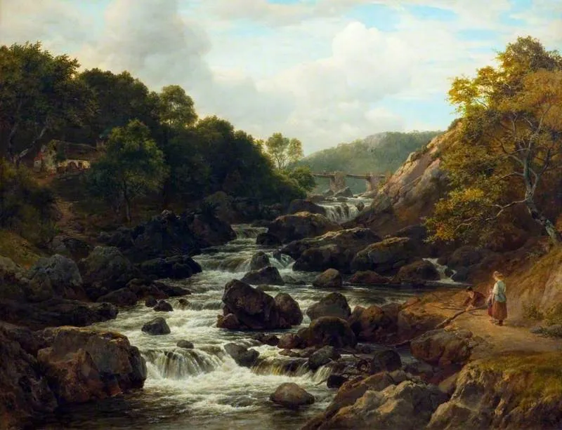 On the Lledr, by Edmund Marriner Gill, oil, 1864
