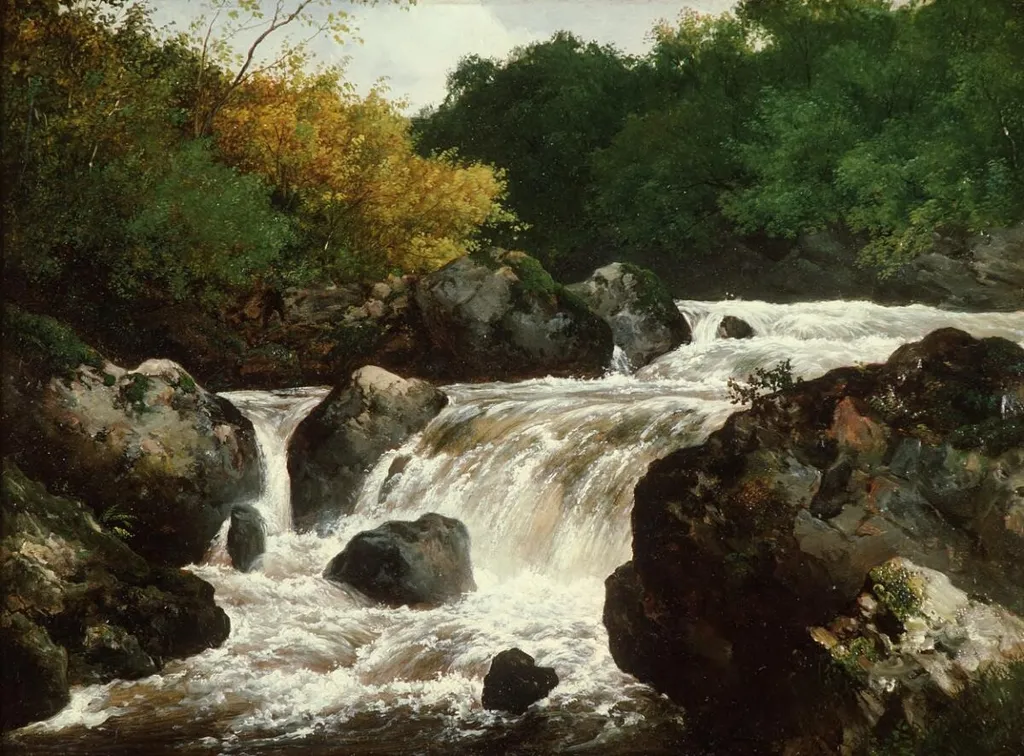 scene on the River Conway, by Edmund Marriner Gill, oil, 1860
