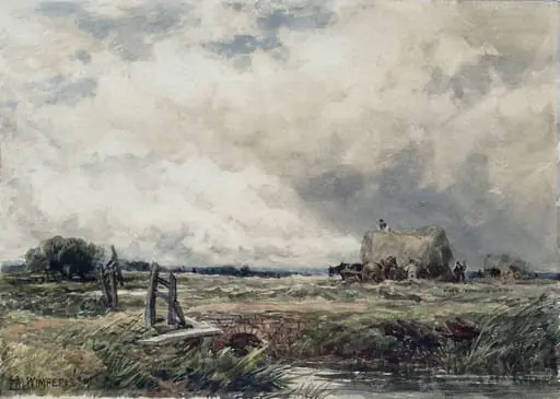A Hayfield at Amberley, by Edmund Morison Wimperis