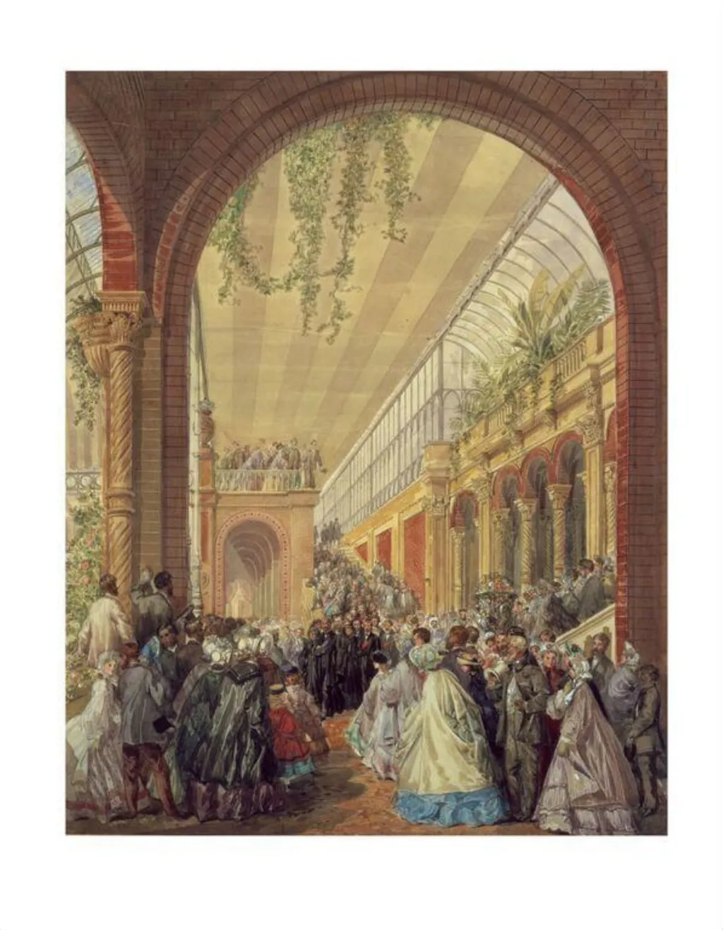 Prince Albert and the Royal children at the opening of the Royal Horticultural Society's building in South Kensington, by Edmund Walker, watercolor, 1861
