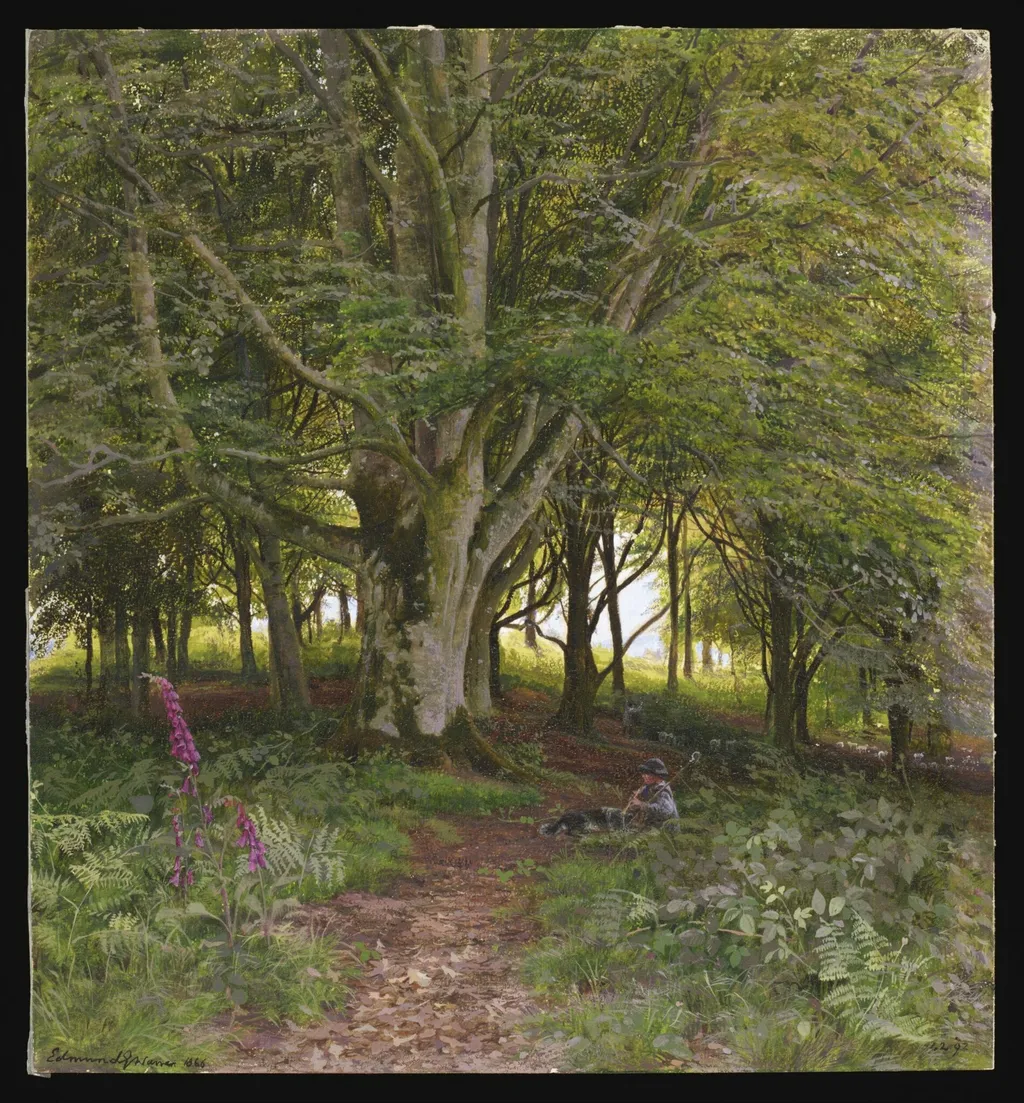 In the Wood, by Edmund Warren, watercolor, 1866
