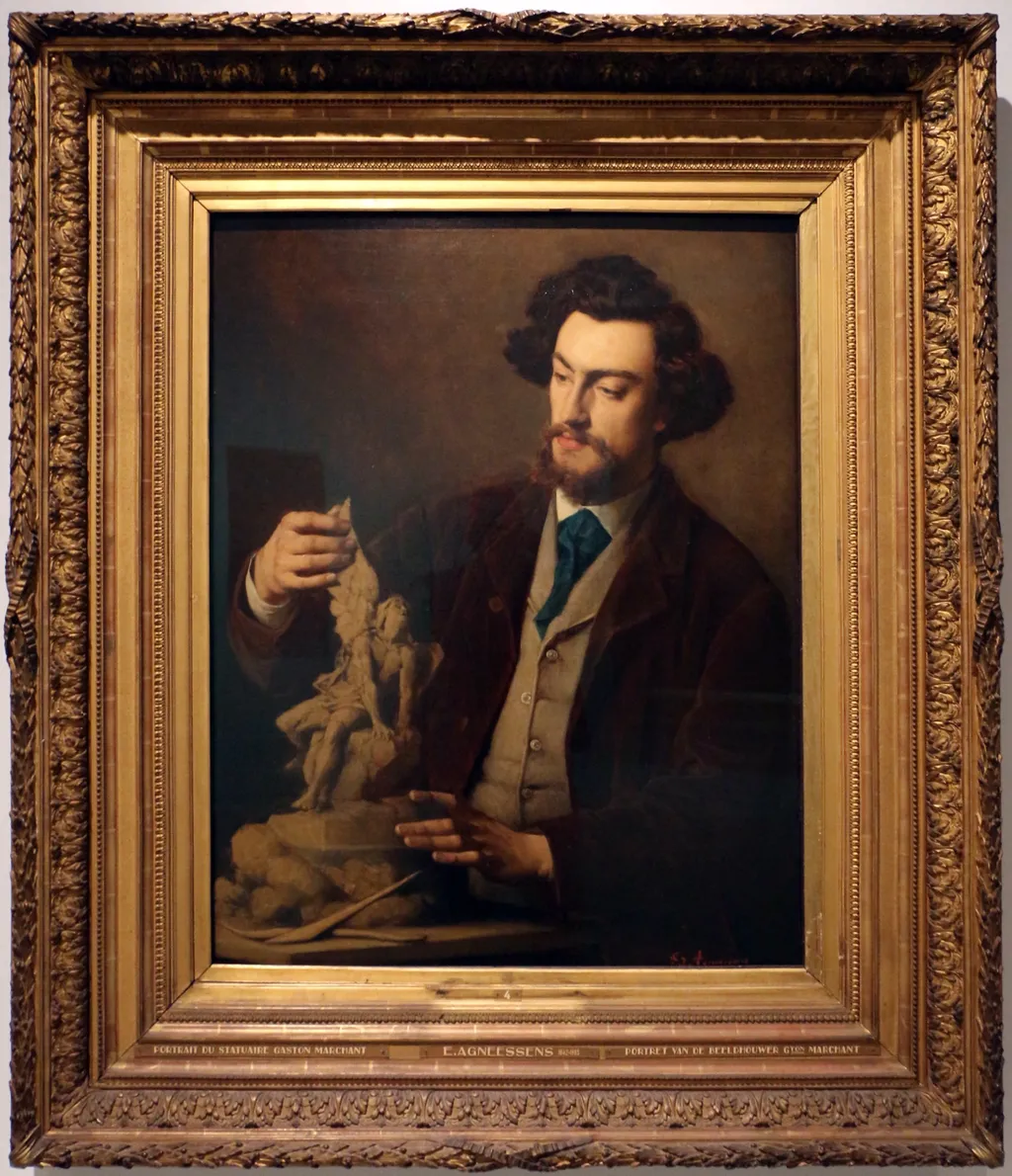 Gaston Marchant, sculptor, by Edouard Agneessens, unspecified, 1869