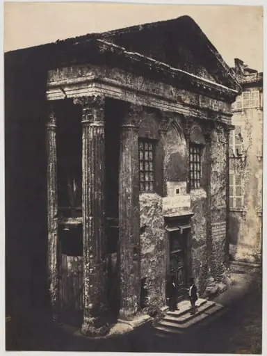 Façade, Temple of Augustus and Livia, Vienne, by Édouard Baldus