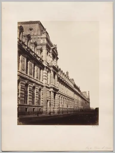 Louvre, Façade rue de Rivoli, Paris, by Édouard Baldus