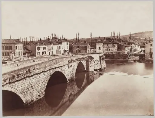Périgueux. The Tournepiche Bridge, upstream side, by Édouard Baldus