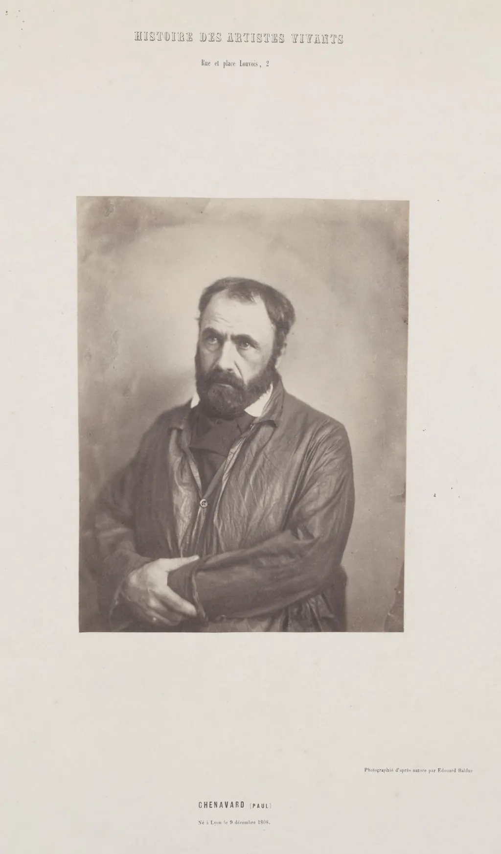 Portrait of Paul Chenavard, from the series "Histoire des Artistes Vivants", by Édouard Baldus, 1852