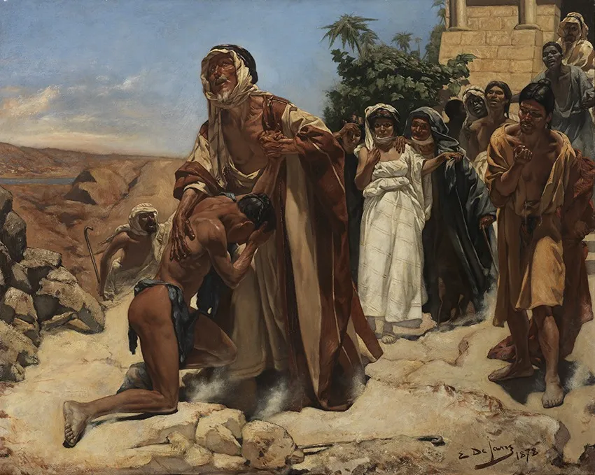 De thuiskomst van de verloren zoon, by Edouard de Jans, oil, 1890