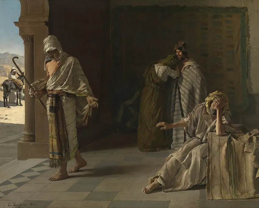 Het vertrek van de verloren zoon, by Edouard de Jans