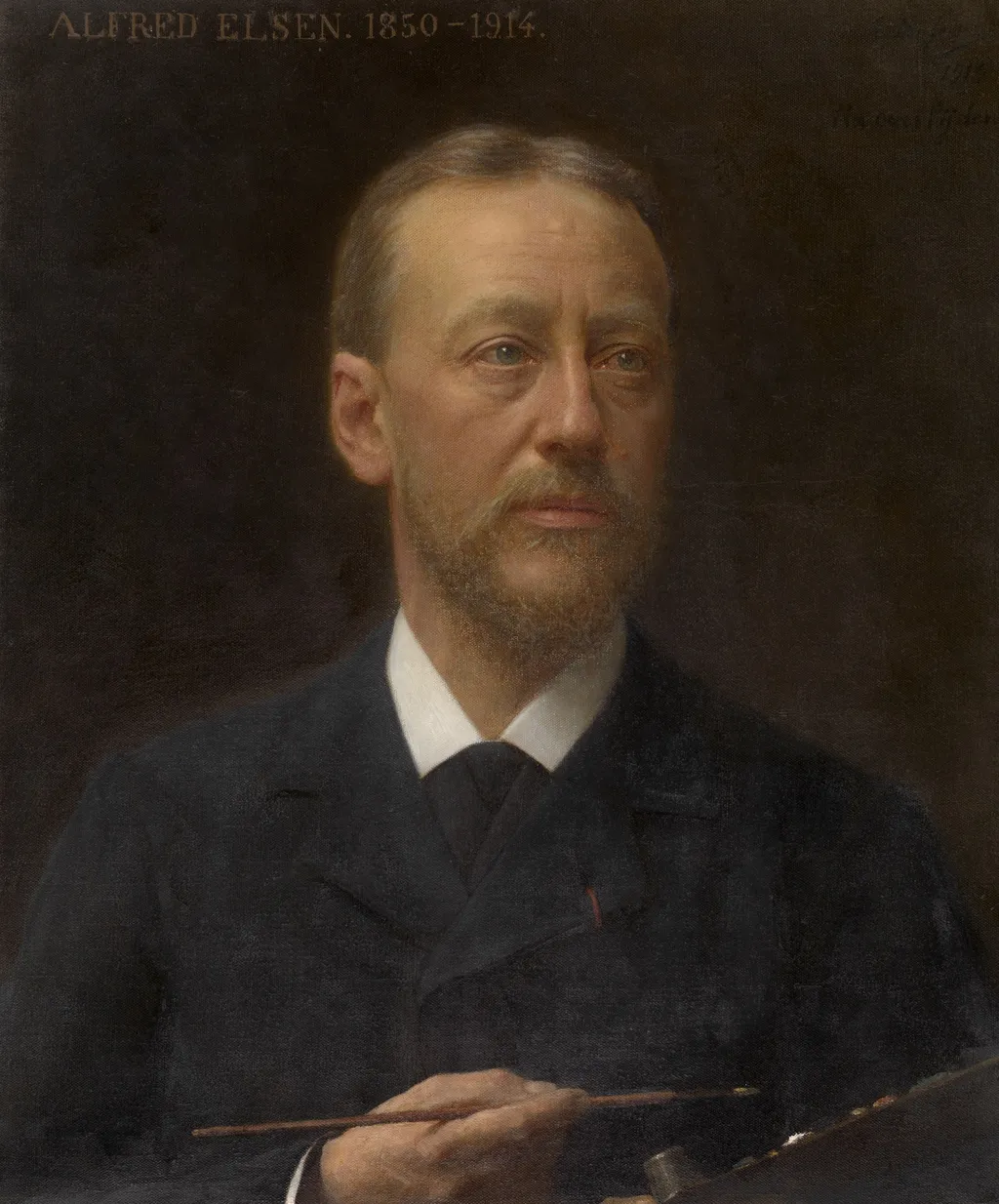 The Painter Alfred Elsen, by Edouard de Jans, oil, 1915
