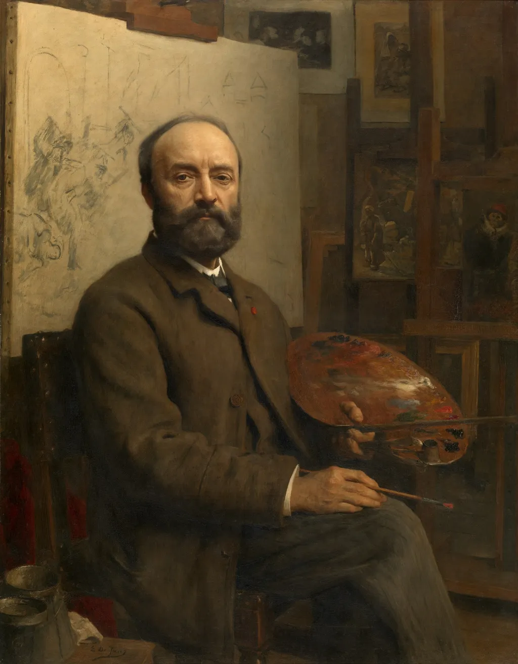 The Painter Charles Verlat, by Edouard de Jans, oil, 1904