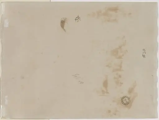 Sketch of a Man with Upraised Arm and Sketch of a Helmet (verso), by Édouard Detaille