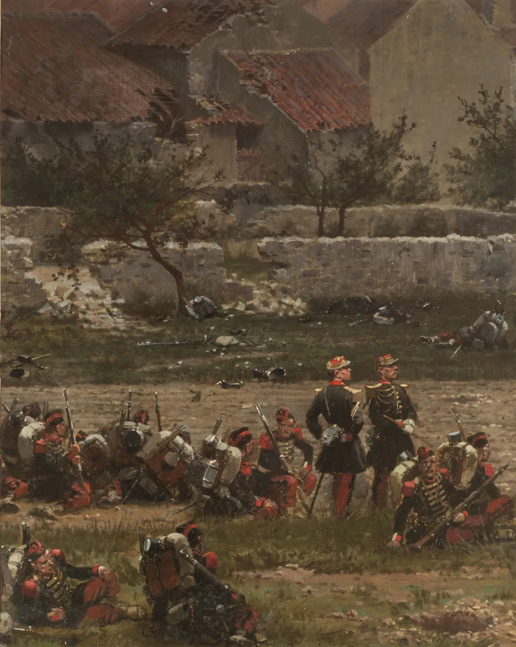 Soldiers at Rest (Panorama of the Battle of Rezonville) (Fragment), by Édouard Detaille, oil, 1892